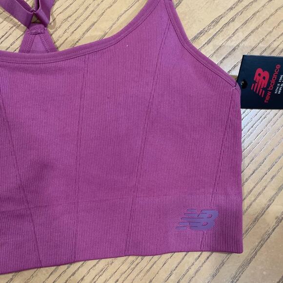0394 New Women's New Balance Purple Sports Bra - Picture 4 of 11